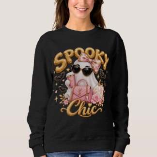 Sweatshirt Spooky Chic Ghost Sweatshirt, Pink Halloween Crewn