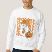 Sweatshirt Spooky Ghost with Pumpkin Drink Halloween Tee (Devant)