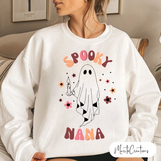 Sweatshirt Spooky Nana,Halloween Nana,Funny Nana,Groovy Retro