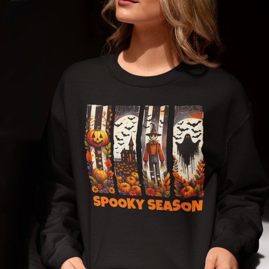 Sweatshirt Spooky Season Brush Stroke Halloween Fall Autumn
