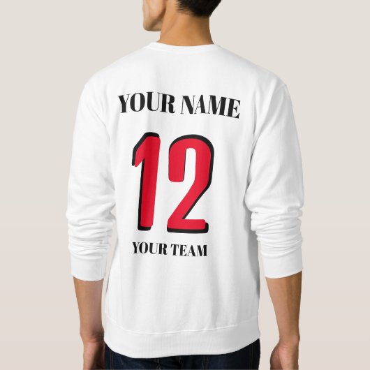 Sweatshirt Sport customisé Nom icône ou indicateur (Dos)