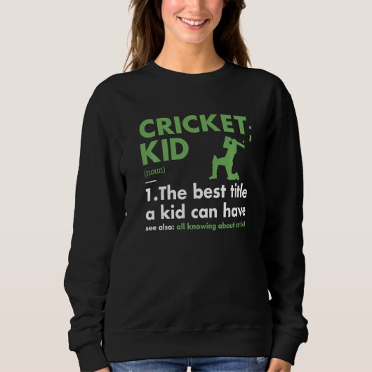 Sweatshirt Sport Kid Definition Cricket Premium (Devant)