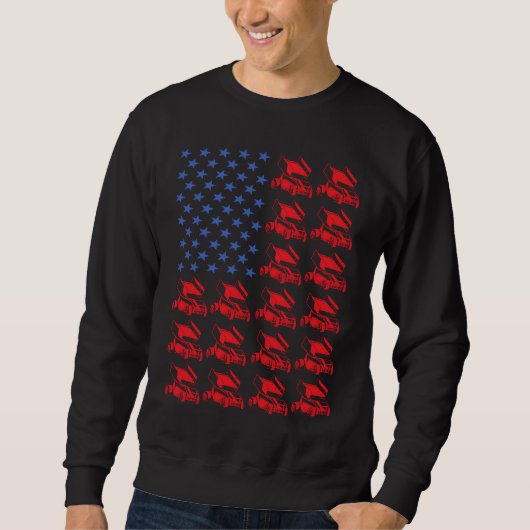 Sweatshirt Sport Us Drapeau Sprint Voiture Course 5 (Devant)