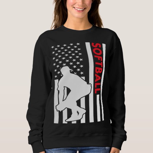 Sweatshirt Sport Us Flag Softball (Devant)