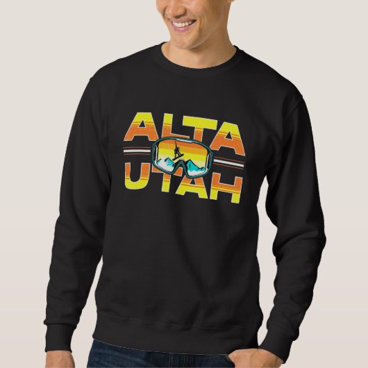 Sweatshirt Sports D'Hiver Avec Ski Ou Snowboard Ou Alta Utah (Devant)