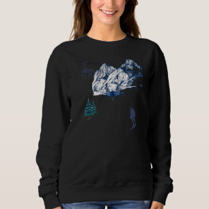 Sweatshirt Sports d'hiver Ski Snow Scene Station de ski Vinta