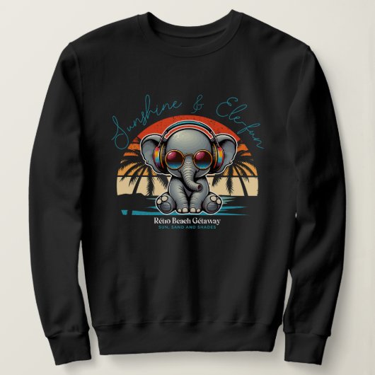 Sweatshirt Spring Sunshine and Ele-fun Retro Beach Getaway (Design devant)