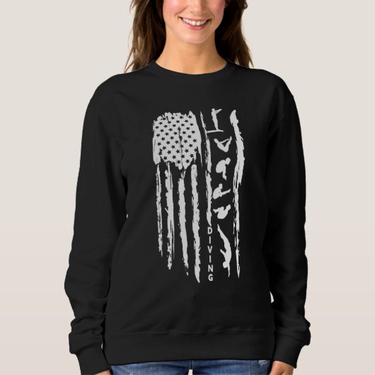Sweatshirt Springboard & Platform diving American flag aquati (Devant)