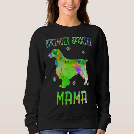 Sweatshirt Springer Spaniel Mama Colorée Chien Maman (Devant)