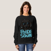 Sweatshirt Squad de caniche noir en bleu (Devant entier)
