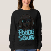 Sweatshirt Squad de caniche noir en bleu (Devant)