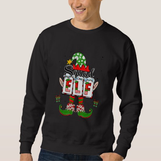 Sweatshirt Squad Santa Elf Funny matching christmas pajama 20 (Devant)