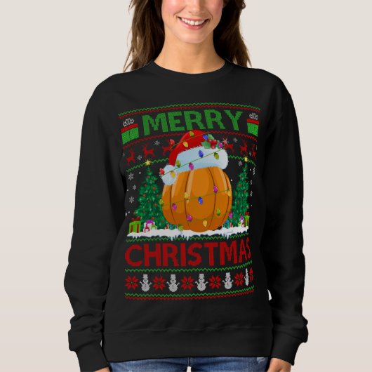 Sweatshirt Squash Fruit Lover Xmas Lighting Ugly Squash Chris (Devant)