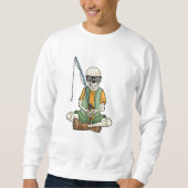 Sweatshirt Squelette à la pêche avec canne à pêche (Devant)