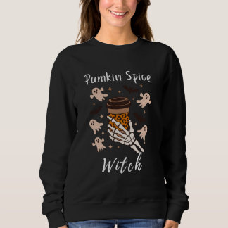 Sweatshirt Squelette citrouille sorcière épice - Chemise femm