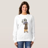 Sweatshirt Squelette coiffeur avec ciseaux (Devant entier)