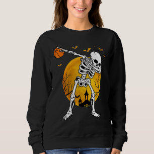 Sweatshirt Squelette de citrouille de Halloween Dabbing Illus