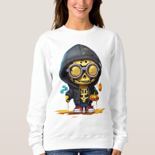 Sweatshirt Squelette de dessin (Devant)