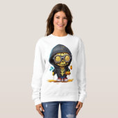 Sweatshirt Squelette de dessin (Devant entier)