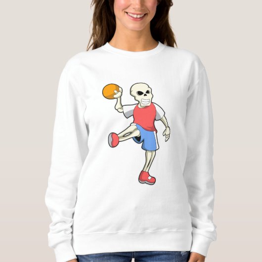 Sweatshirt Squelette de Handballeur avec Handball (Devant)