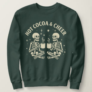 Sweatshirt Squelette de Noël amusant - cacao chaud et fromage