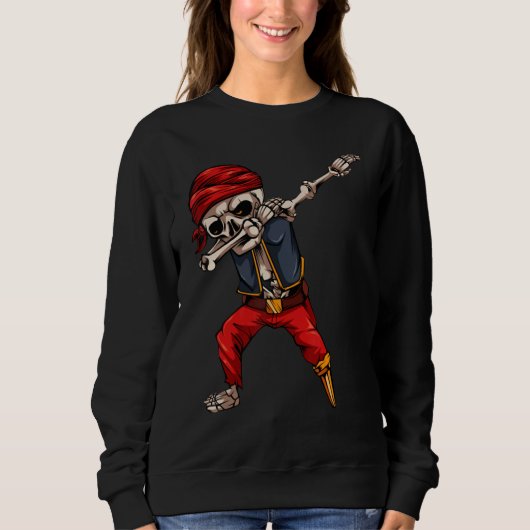 Sweatshirt Squelette de pirate qui dab 2 (Devant)
