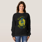 Sweatshirt Squelette de skateboard ou mourir (Devant entier)