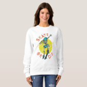 Sweatshirt Squelette de skateboard ou mourir (Devant entier)