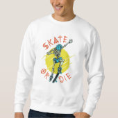 Sweatshirt Squelette de skateboard ou mourir (Devant)