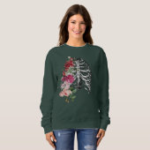 Sweatshirt Squelette Fleur Corps Edgy Graphic (Devant entier)