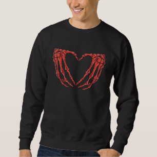 Sweatshirt Squelette Main Signe de Coeur Costume d'Os Hallowe
