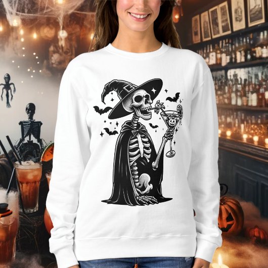 Sweatshirt Squelette noir et blanc Halloween Party