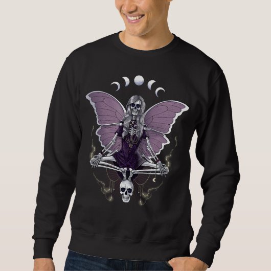 Sweatshirt Squelette papillon Goth (Devant)