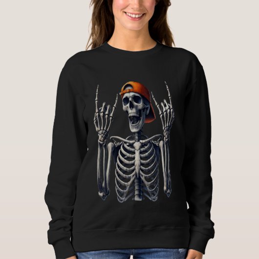 Sweatshirt Squelette Rock 'n' Roll (Devant)