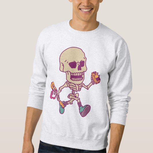 Sweatshirt Squelette Rocker Guitariste (Devant)