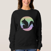 Sweatshirt Squirrel Pastel Rainbow Love Squirrel Sunset (Devant)
