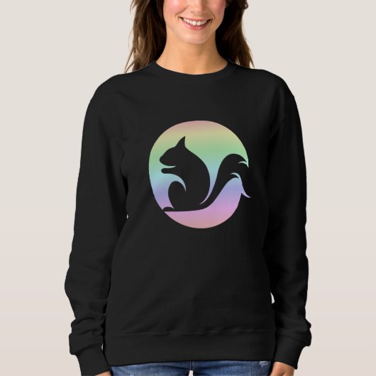 Sweatshirt Squirrel Pastel Rainbow Love Squirrel Sunset (Devant)