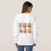 Sweatshirt Squirrels dressed in traditional Japanese kimono (Dos entier)