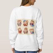 Sweatshirt Squirrels dressed in traditional Japanese kimono (Dos)