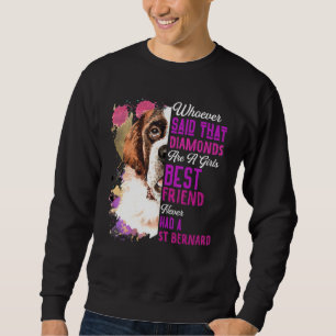 Sweatshirt St Bernard Sont Une Fille Meilleur Ami Chien Mama