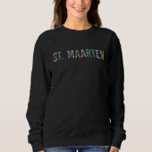Sweatshirt St Maarten Empreinte de léopard typographie Sint M (Devant)