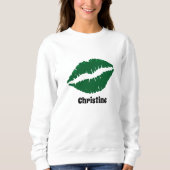 Sweatshirt St patrick day mignonne vert irish lèvres baiser s (Devant)