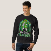 Sweatshirt St Patrick S Day Green Leopard Shamrock One Lucky (Devant entier)
