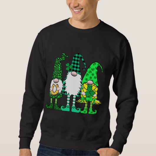 Sweatshirt St patrick Trois Gnomes Lucky Irish Gnomes (Devant)