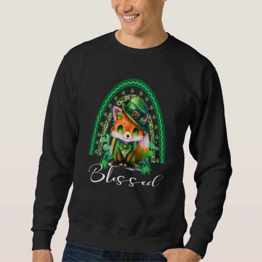 Sweatshirt St Patrick's Blessed Cute Rainbow Adorable Christi (Devant)