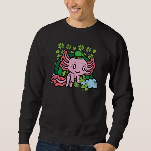 Sweatshirt St Patricks Day Axolotl Saint Paddys Men Women Kid (Devant)