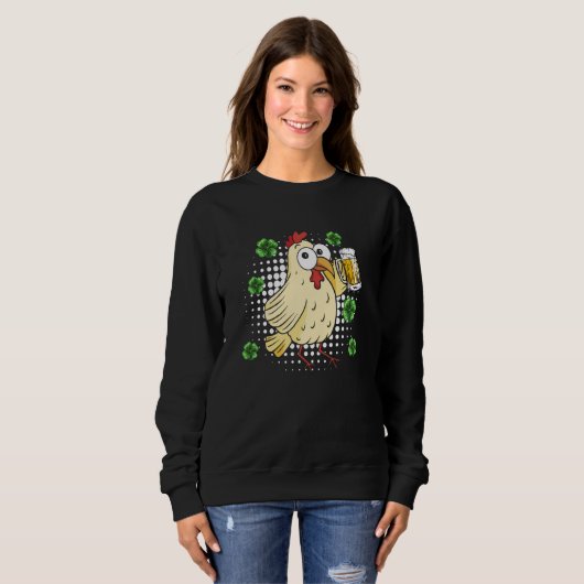 Sweatshirt St Patrick's Day Chicken  1 (Devant entier)