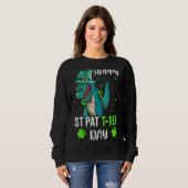 Sweatshirt St Patrick's Day Dab Trex Donner De La Chance (Devant entier)