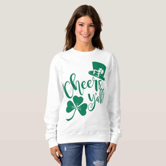Sweatshirt St Patrick's Day encourage Y'all Irish Drinking (Devant entier)
