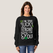 Sweatshirt St Patrick's Day Enseignant Conception Chanceux Pa (Devant entier)